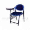 plastic study chair with writing pad, training chair with tablet arm, blue study chair for students, classroom furniture, study chairs for coaching centers, plastic chair with desk arm, Apple Furniture plastic chair