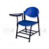 classroom chair, blue student chair with black plastic writing pad and under-seat rack – Apple Furniture