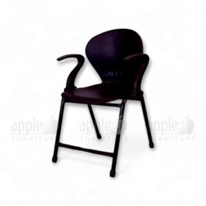 Black plastic visitor chair with armrests and ergonomic design – APPLE AP-06-A model by Apple Furniture.
