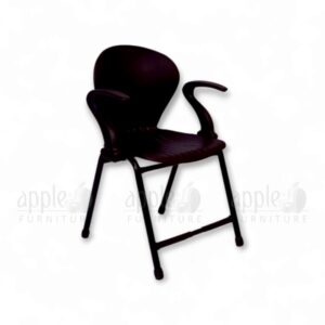 Black plastic visitor chair with armrests and ergonomic design – APPLE AP-06-A model by Apple Furniture.