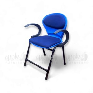 White and maroon cushioned library hall chair with black frame and armrests – APPLE AP-06-AC model by Apple Furniture.