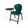 Green plastic peacock study chair with writing pad by Apple Furniture, designed for modern classrooms, study rooms, and academic settings.