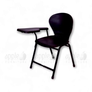 Green plastic peacock study chair with writing pad by Apple Furniture, designed for modern classrooms, study rooms, and academic settings.