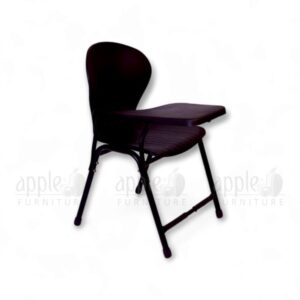 Green plastic peacock study chair with writing pad by Apple Furniture, designed for modern classrooms, study rooms, and academic settings.