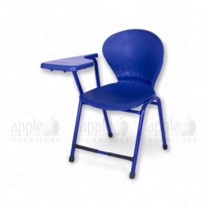peacock fix study chair with fixed black writing pad and sturdy steel frame by Apple Furniture, perfect for classrooms and study rooms.