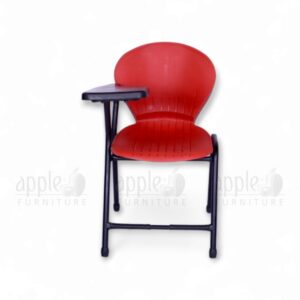 peacock fix study chair with fixed black writing pad and sturdy steel frame by Apple Furniture, perfect for classrooms and study rooms.