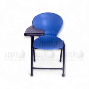 peacock fix study chair with fixed black writing pad and sturdy steel frame by Apple Furniture, perfect for classrooms and study rooms.