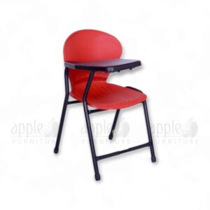 peacock fix study chair with fixed black writing pad and sturdy steel frame by Apple Furniture, perfect for classrooms and study rooms.
