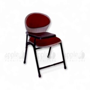 Premium comfortable study chair with plush maroon cushioning and black writing pad by Apple Furniture, ideal for students and educational spaces.