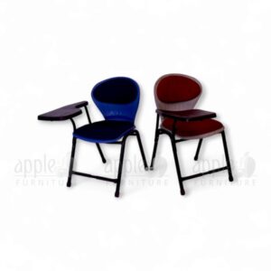 Premium comfortable study chair with plush maroon cushioning and black writing pad by Apple Furniture, ideal for students and educational spaces.