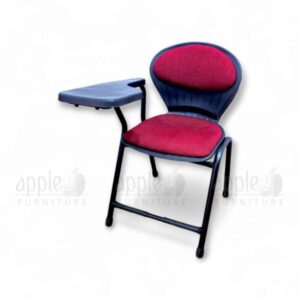 Premium comfortable study chair with plush maroon cushioning and black writing pad by Apple Furniture, ideal for students and educational spaces.