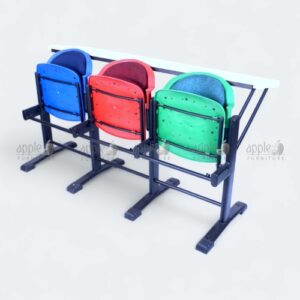 Lecture hall chairs with integrated desk and colorful upholstery – lecture hall chairs