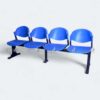 Blue modular hospital 4 seater sofa with steel frame – hospital 4 seater sofa