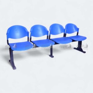 Blue modular hospital 4 seater sofa with steel frame – hospital 4 seater sofa