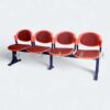Orange and red cushioned waiting area bench with four seats – waiting area bench