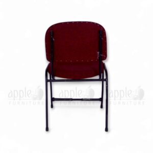 Maroon Apple AP-1011-C comfortable library chair with cushioned seat and back, black powder-coated steel frame, perfect for libraries, study rooms, and reading areas.