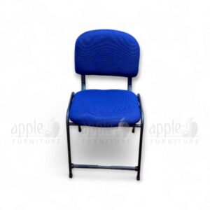 Maroon Apple AP-1011-C comfortable library chair with cushioned seat and back, black powder-coated steel frame, perfect for libraries, study rooms, and reading areas.