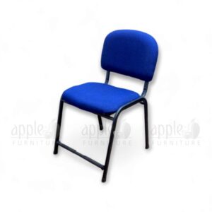 Maroon Apple AP-1011-C comfortable library chair with cushioned seat and back, black powder-coated steel frame, perfect for libraries, study rooms, and reading areas.