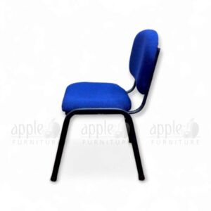 Maroon Apple AP-1011-C comfortable library chair with cushioned seat and back, black powder-coated steel frame, perfect for libraries, study rooms, and reading areas.
