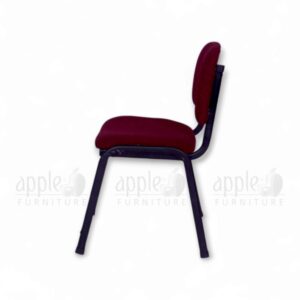 Maroon Apple AP-1011-C comfortable library chair with cushioned seat and back, black powder-coated steel frame, perfect for libraries, study rooms, and reading areas.