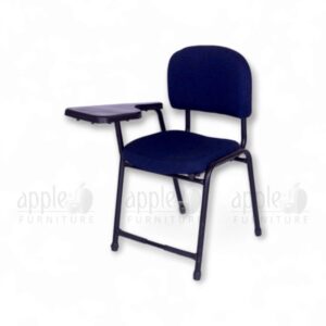 Maroon Apple AP-1011-SC Luxury Student Chair with padded seat and back, black steel frame, and right-side fixed writing pad—ideal for premium classroom seating.