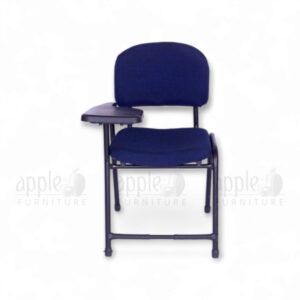 Maroon Apple AP-1011-SC Luxury Student Chair with padded seat and back, black steel frame, and right-side fixed writing pad—ideal for premium classroom seating.