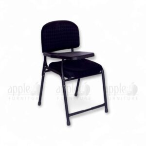 Maroon Apple AP-1011-SC Luxury Student Chair with padded seat and back, black steel frame, and right-side fixed writing pad—ideal for premium classroom seating.