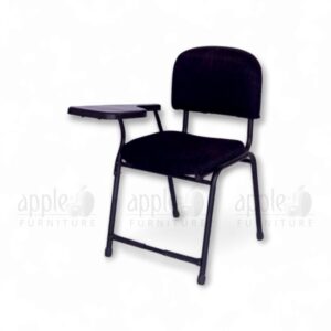 Maroon Apple AP-1011-SC Luxury Student Chair with padded seat and back, black steel frame, and right-side fixed writing pad—ideal for premium classroom seating.