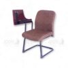 Brown Apple AP-1017-SCF Comfortable University Chair with cushioned seat and back, black sled-style steel frame, and fixed wooden writing pad—ideal for seminar rooms and lecture halls.
