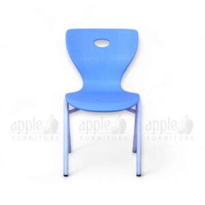 Modern school furniture chair by Apple (AP-1024-LRG) with ergonomic molded plastic seat and back, powder-coated steel legs, and stackable design—ideal for classrooms.
