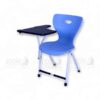 Elegant study chair by Apple (AP-1024-LRG-S) with ergonomic plastic seat, reinforced white steel legs, and a fixed writing pad—ideal for modern classrooms and study areas.
