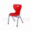 Blue blow moulding study chair (Apple AP-1024-MED) with ergonomic HDPE seat, curved backrest, and white steel legs—durable, modern, and ideal for school classrooms.