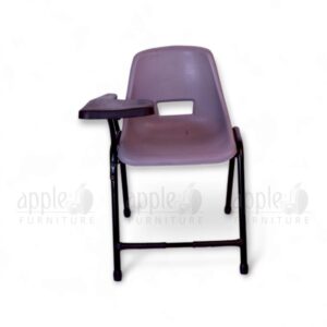 Blue Apple AP-204-S Holo Shell Study Chair with attached writing pad, ergonomic plastic shell seat, and sturdy metal frame for classroom, coaching, and exam hall use.