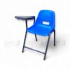 Blue Apple AP-204-S-FIX College Study Chair with fixed black writing pad, ergonomic plastic shell seat, and black metal frame for classrooms and exam halls.