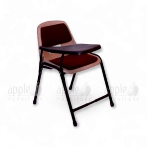 Apple AP-204-SC padded study chair with attached writing pad, ergonomic shell seat, and metal frame – ideal COLLEGE FURNITURE for modern classrooms and lecture halls.