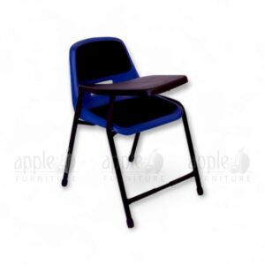 Apple AP-204-SC padded study chair with attached writing pad, ergonomic shell seat, and metal frame – ideal COLLEGE FURNITURE for modern classrooms and lecture halls.