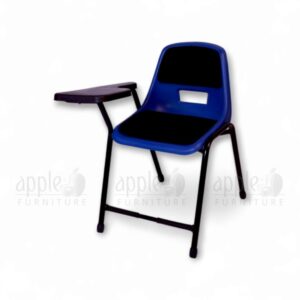 Apple AP-204-SC padded study chair with attached writing pad, ergonomic shell seat, and metal frame – ideal COLLEGE FURNITURE for modern classrooms and lecture halls.