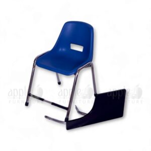 Blue APPLE AP-204-SF Folding Writing Pad Student Chair with ergonomic ventilated seat, chrome steel frame, and foldable black writing pad for exam and classroom use.