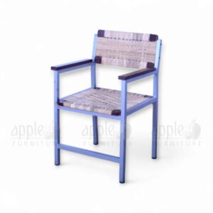 Silver Apple AP-228-AK-SLV Cane knitted Teacher chair with handwoven cane seat and backrest, steel frame, and armrests for traditional and modern school use.