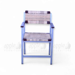 Silver Apple AP-228-AK-SLV Cane knitted Teacher chair with handwoven cane seat and backrest, steel frame, and armrests for traditional and modern school use.