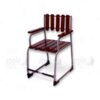 Silver Apple AP-229-AW-SLV Wooden Teacher Chair with solid wood slat seat and backrest, armrests, and a steel frame for school and office use.