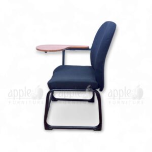 Maroon Apple AP-237-SCF Luxury Student Chair with padded seat and back, silver steel frame, and fixed wooden writing pad for premium classroom seating.