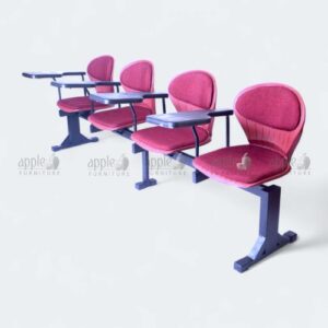 Four-seater maroon university lecture hall chairs with integrated writing tablets – university lecture hall chairs