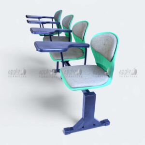 Four-seater maroon university lecture hall chairs with integrated writing tablets – university lecture hall chairs