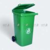 Green plastic dustbin with lid and wheels – plastic dustbin outdoor, plastic dustbins with lid
