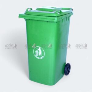 Green plastic dustbin with lid and wheels – plastic dustbin outdoor, plastic dustbins with lid