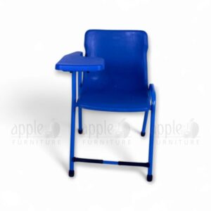 Red Apple AP-786-S-FIX Study Chair in Pakistan with ergonomic molded shell seat, fixed writing pad, and steel frame for classrooms, coaching centers, and study spaces.