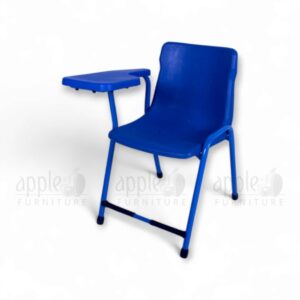 Red Apple AP-786-S-FIX Study Chair in Pakistan with ergonomic molded shell seat, fixed writing pad, and steel frame for classrooms, coaching centers, and study spaces.