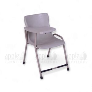 Red Apple AP-786-S-FIX Study Chair in Pakistan with ergonomic molded shell seat, fixed writing pad, and steel frame for classrooms, coaching centers, and study spaces.
