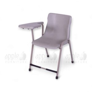 Red Apple AP-786-S-FIX Study Chair in Pakistan with ergonomic molded shell seat, fixed writing pad, and steel frame for classrooms, coaching centers, and study spaces.